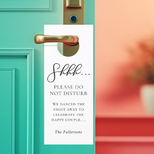Trendy Minimalist Wedding Do Not Disturb & Welcome Door Hanger