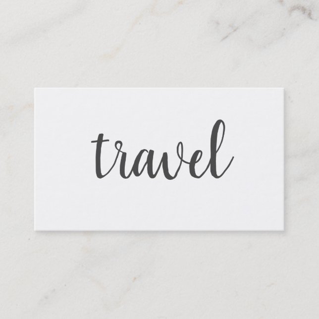 Trendy Minimalist White Grey Plain Travel Agent Business Card (Front)