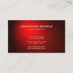 Trendy Minimalistic Chic Design Black Red Plain Business Card