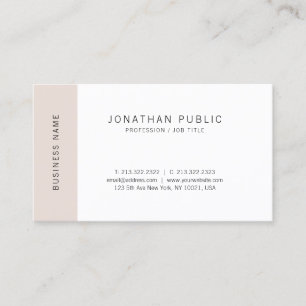 Trendy Minimalistic Elegant Simple Modern Plain Business Card