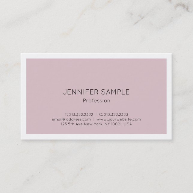 Trendy Minimalistic Modern Elegant Colour Plain Business Card (Front)