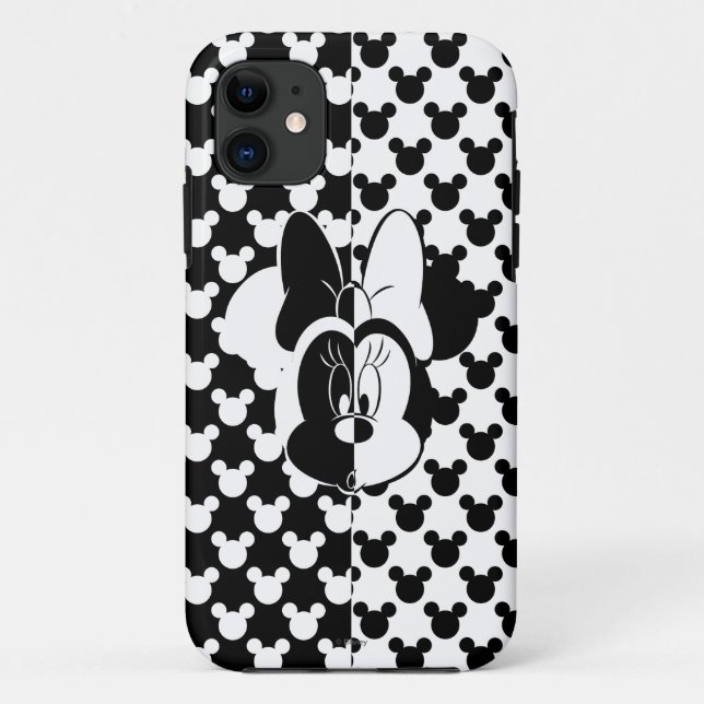Trendy Minnie | Black & White Modern Case-Mate iPhone Case (Back)