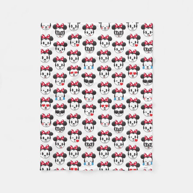 Trendy Minnie | Emoji Pattern Fleece Blanket (Front)