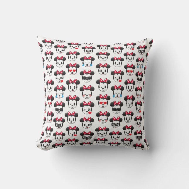 Trendy Minnie | Emoji Pattern Throw Pillow (Front)