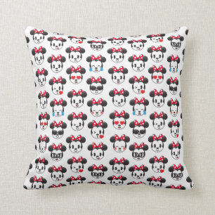 Trendy Minnie   Emoji Pattern Throw Pillow