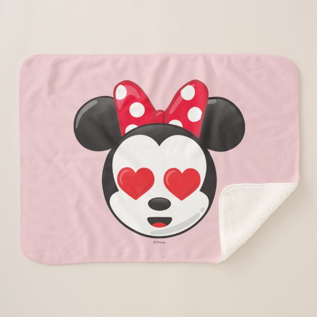 Trendy Minnie | In Love Emoji Sherpa Blanket (Front (Horizontal))