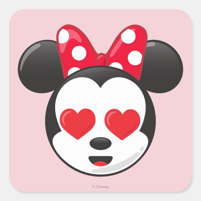 Trendy Minnie | In Love Emoji Square Sticker (Front)