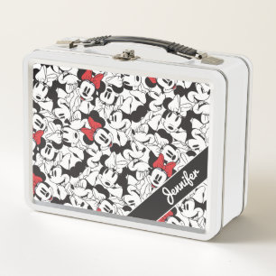 Trendy Minnie Monogram Classic Pattern Metal Lunch Box