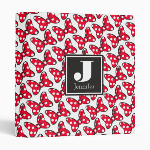 Trendy Minnie Polka Dot Bow Monogram Binder