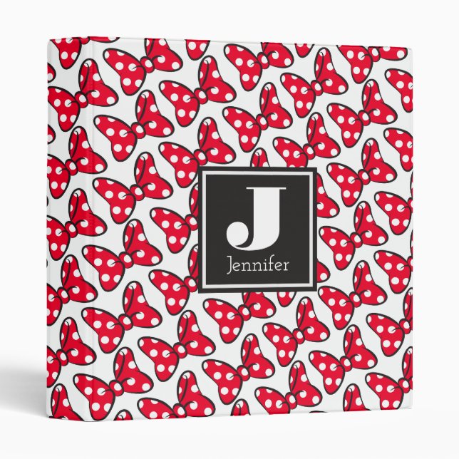 Trendy Minnie | Polka Dot Bow Monogram Binder (Front/Spine)