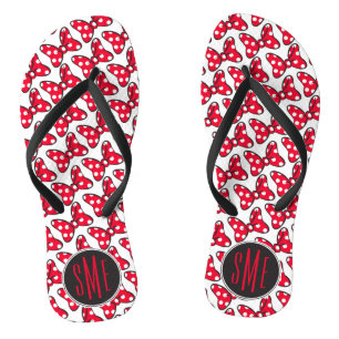 Trendy Minnie   Polka Dot Bow Monogram Flip Flops