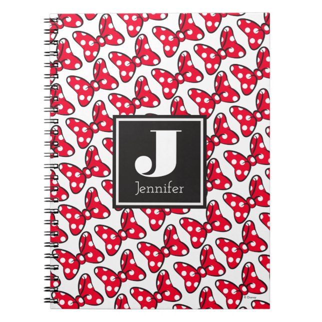 Trendy Minnie | Polka Dot Bow Monogram Notebook (Front)