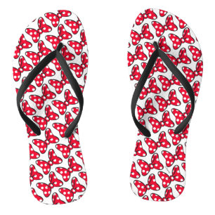 Trendy Minnie   Polka Dot Bow Pattern Flip Flops