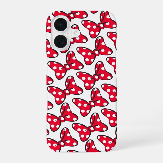 Trendy Minnie | Polka Dot Bow Pattern iPhone 16 Case (Back)