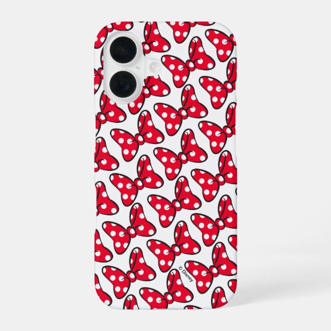 Trendy Minnie | Polka Dot Bow Pattern iPhone 16 Case (Back)