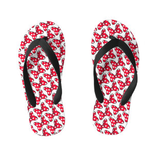 Trendy Minnie Polka Dot Bow Pattern Kid's Flip Flops