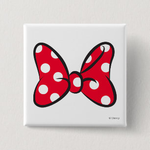 Trendy Minnie   Red Polka Dot Bow 2 Inch Square Button