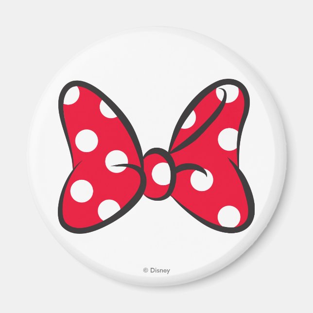 Trendy Minnie | Red Polka Dot Bow Magnet (Front)
