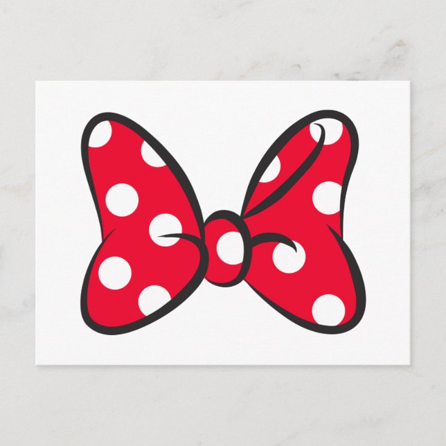 Trendy Minnie | Red Polka Dot Bow Postcard (Front)