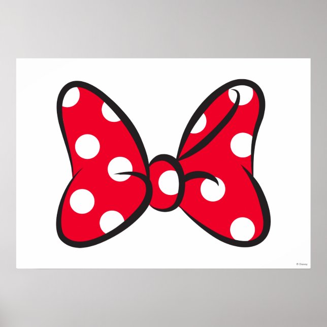 Trendy Minnie | Red Polka Dot Bow Poster (Front)