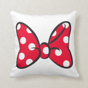 Trendy Minnie   Red Polka Dot Bow Throw Pillow