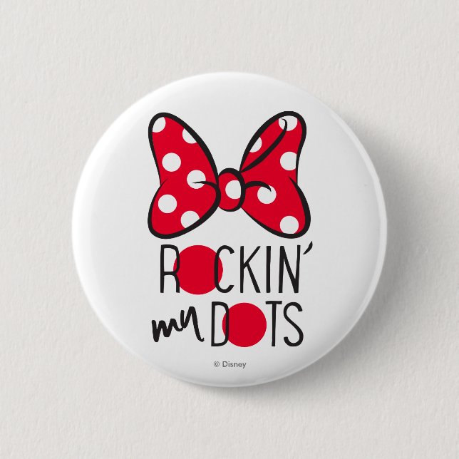 Trendy Minnie | Rockin' My Dots 2 Inch Round Button (Front)