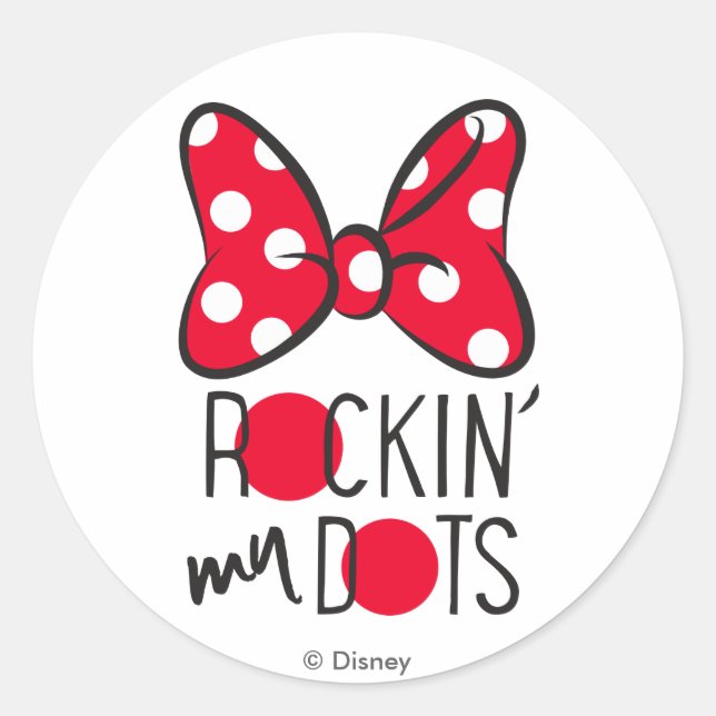 Trendy Minnie | Rockin' My Dots Classic Round Sticker (Front)