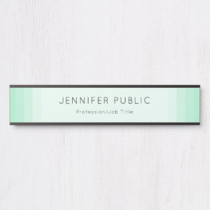 Trendy Mint Green Modern Minimalist Template Door Sign
