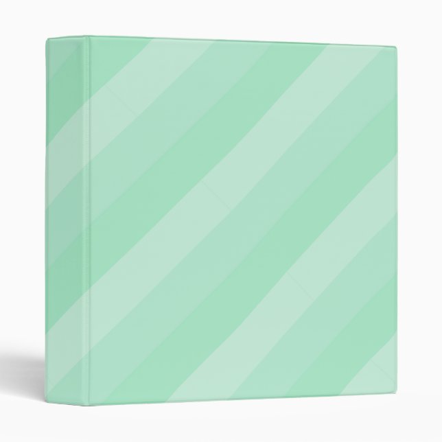 Trendy Mint Green Striped Modern Elegant Template Binder (Front/Spine)