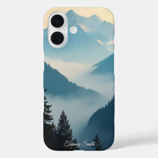 Trendy Misty Mountain Serenity | Nature View iPhone 16 Case