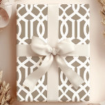 Trendy Mocha Brown Moroccan Trellis Pattern Wrapping Paper<br><div class="desc">Chic Mocha Brown and White Moroccan Trellis Pattern Gift Wrapping Paper. Perfect for putting that finishing touch on your gifts and it's great for birthdays,  Christmas,  anniversaries,  or weddings! Beautiful Preppy Modern Gift Wrapping Paper Design Patterns by Printable Pretty.</div>