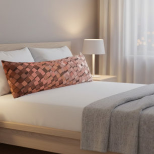 "Trendy Mocha Mousse Geometric 3D Cube  Body Pillow