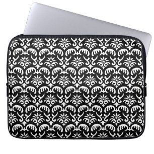 Trendy & Mod Black Damask Laptop Sleeve