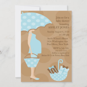 Trendy Mod Mom Boy Baby Shower Invitation