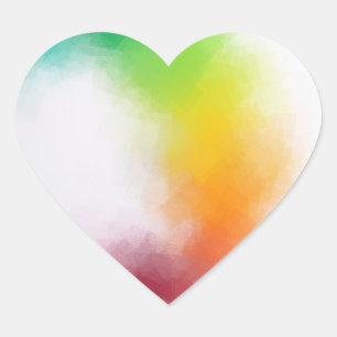 Trendy Modern Abstract Art Colourful Blank Templat Heart Sticker