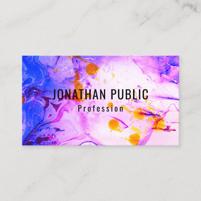Trendy Modern Abstract Art Elegant Template Business Card (Front)