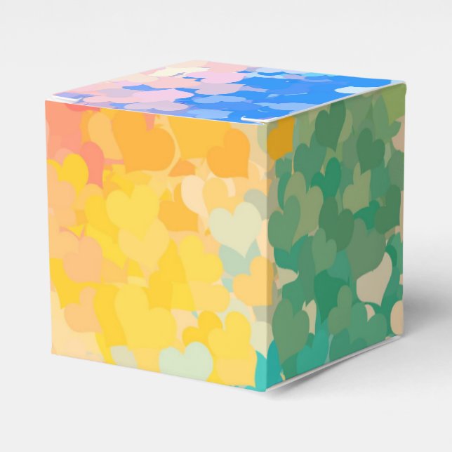Trendy Modern Abstract Art Elegant Template Favor Box (Front Side)
