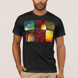 Trendy Modern Abstract Art Painting Template Black T-Shirt