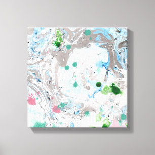 Trendy Modern Abstract Art Pink Blue Green White Canvas Print