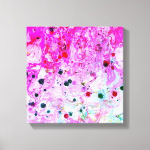 Trendy Modern Abstract Art Pink Red Green Canvas Print