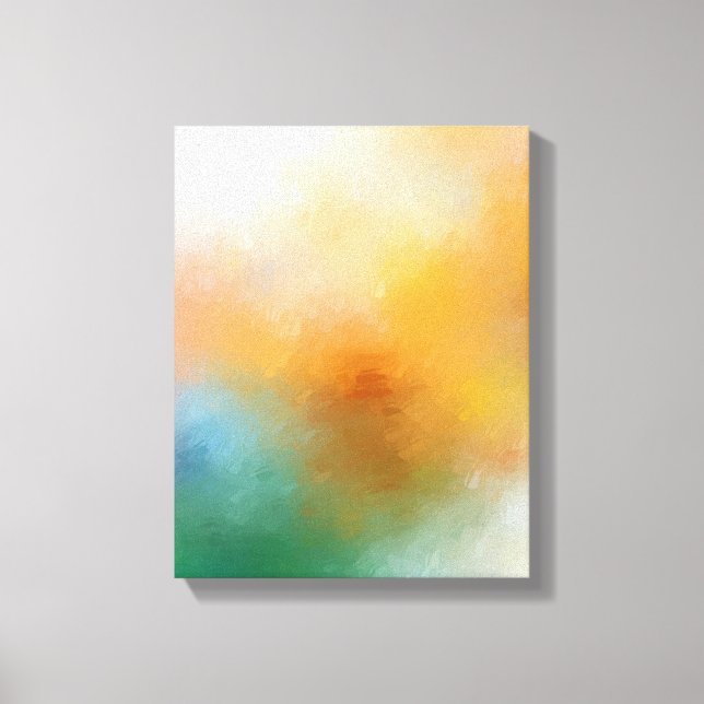 Trendy Modern Abstract Artwork Red Yellow Blue Canvas Print (Front)