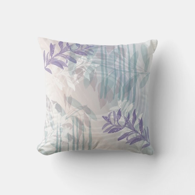 Trendy Modern Abstract Floral botanical Throw Pillow (Front)