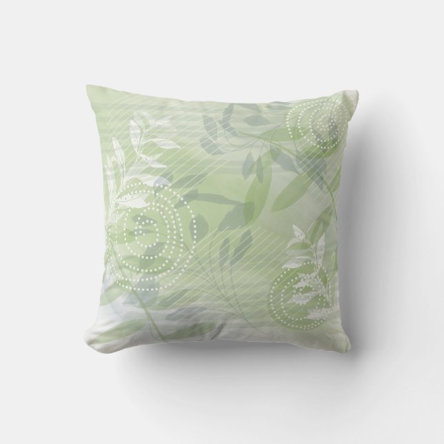 Trendy Modern Abstract Floral botanical Throw Pillow (Front)