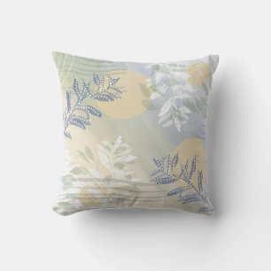Trendy Modern Abstract Floral botanical Throw Pillow