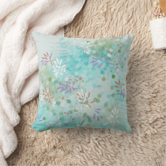 Trendy Modern Abstract Floral Throw Pillow