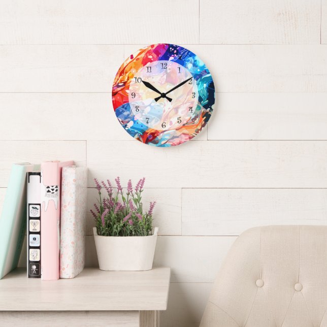 Trendy Modern Abstract Wall Decor Clocks (Reading Room)
