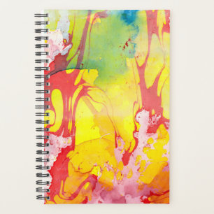 Trendy Modern Abstract Yellow Red Blue Purple Planner