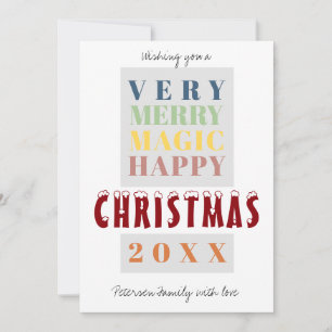 Trendy modern big typography Christmas greetings Holiday Card