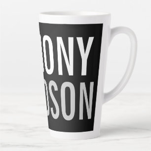 Trendy Modern Black Bold Text Latte Mug