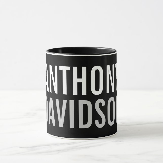 Trendy Modern Black Bold Text Mug (Center)